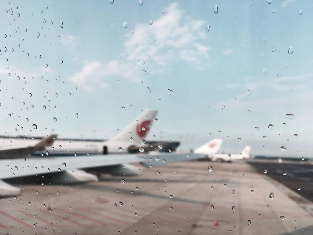 Photo through plane window