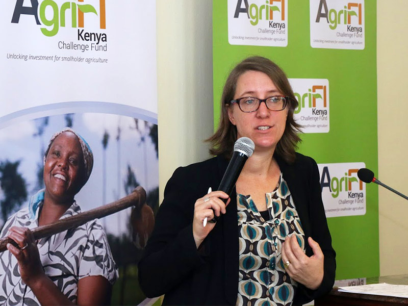 Jenny speaking at event