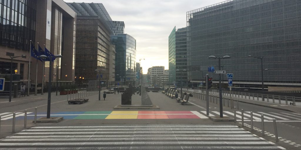 Centre of Brussels deserted due to COVID