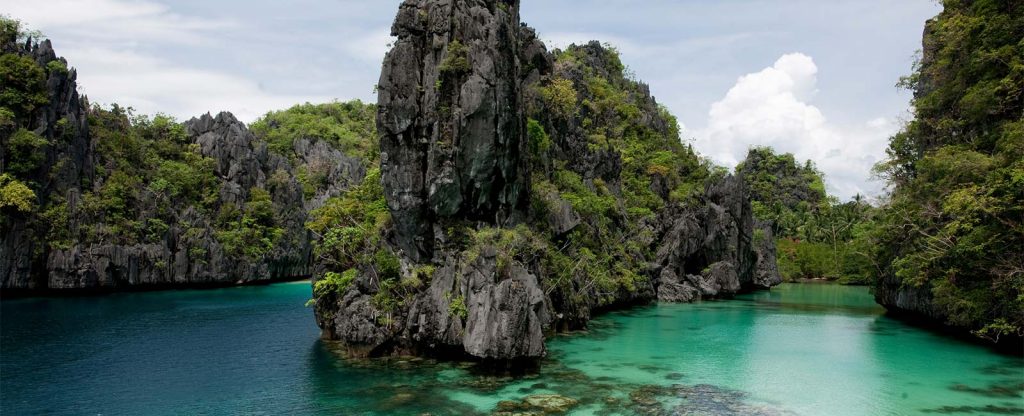 Rocks protruding out of seawater