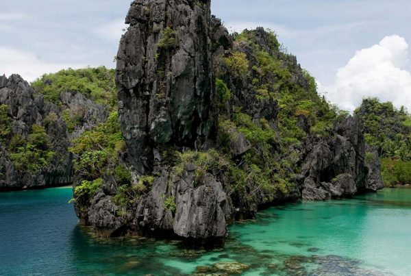 Rocks protruding out of seawater