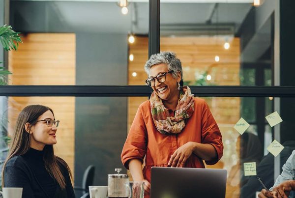 Diverse group of people in conversation