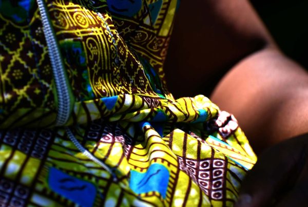 Close up of person in African dress