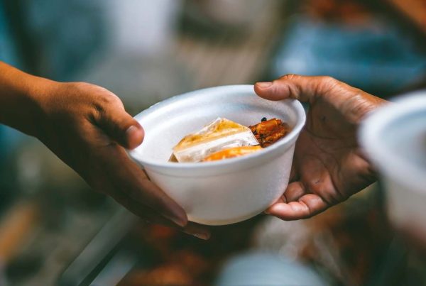 Handing out of humanitarian aid