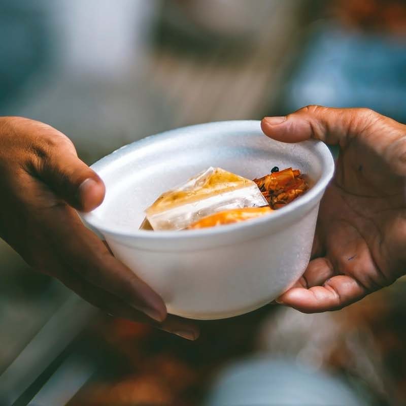 Handing out of humanitarian aid