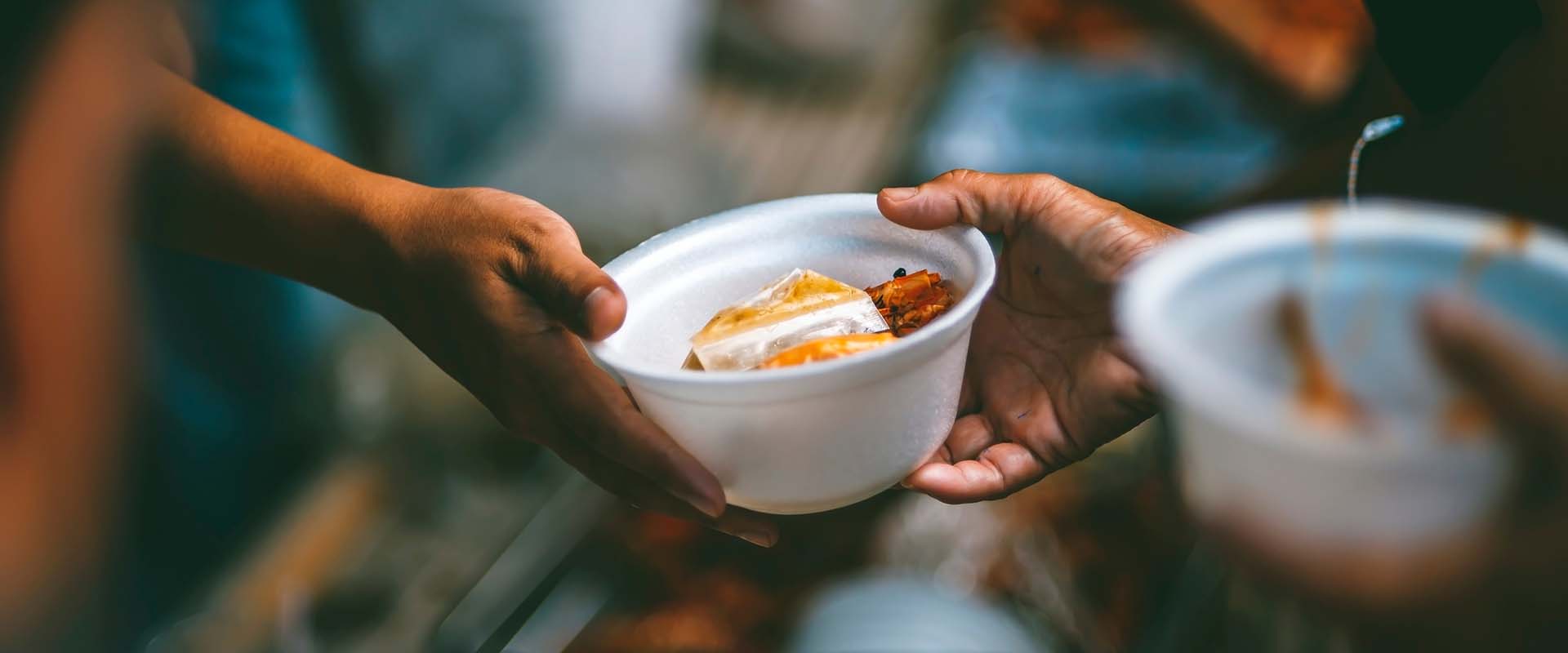 Handing out of humanitarian aid