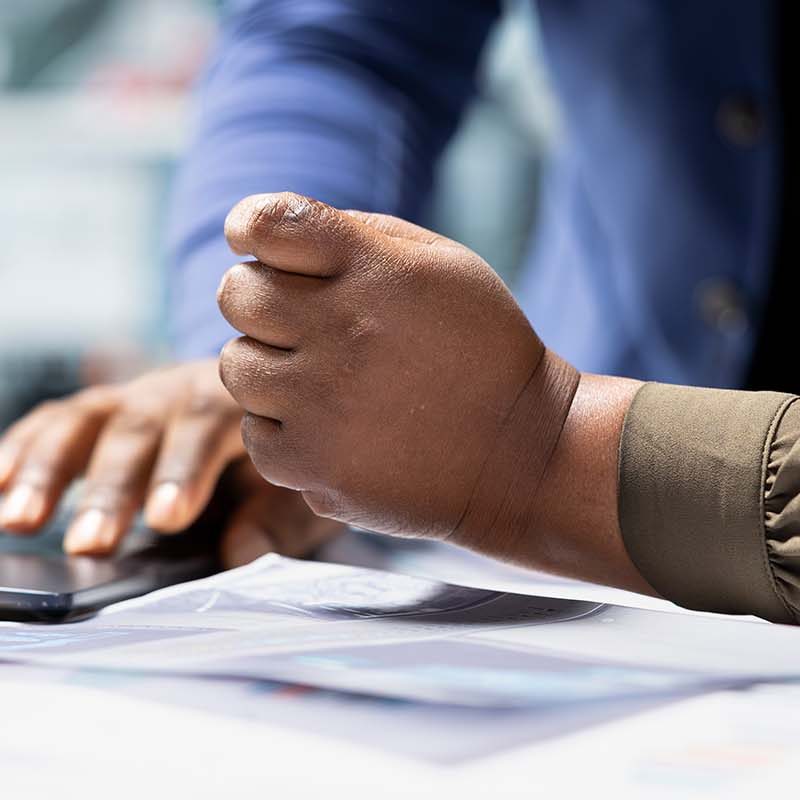 Two colleagues reviewing application